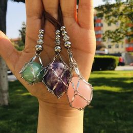 Pendant Necklaces Crystal Cage Necklace Empty Stone Holder DIY Jewellery Accessories