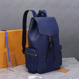 OUTDOOR Backpack Leather Monograms Eclipse Canvas Vintage Laptop Backpacks With Snap Buckle Luxurys Black Blue Old Flower Designer248T