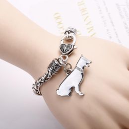 Link Bracelets Cute Shetland Shepherd Dog Pet Silver Charm Bracelet Plated Lobster Clasp For Women Man Jewellery