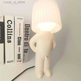 Book Lights Claeted Naughty Boy Creative Table Lamp Unique LED Pleats Reading Lighting Bedroom Bedside Night Light Children's Gift YQ231130