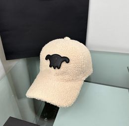 All-match Lamb Wool Hard Top Peak Cap Face-Looking Little Autumn Winter High Quality All-Matching Men and Women Warm Baseball Caps