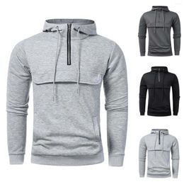 Men's Hoodies Fall And Winter Long Sleeve Half Zip Hoodie Hooded Sweatshirt Top Outdoor Mens Pullover With Words