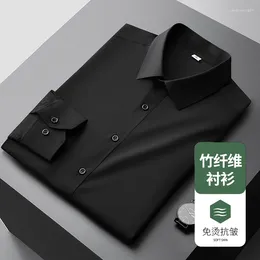 Men's Casual Shirts Stretchy Long Sleeve Dress Shirt Business Comfortable Soft Fashion Autumn Social Button White Clothing Men 2023