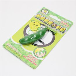 New Creative Extrusion Pea Bean Soybean Edamame Stress Relieve Toy Keychain Cute Fun Key Chain Ring Paty Gift Bag Charms Trinket212I