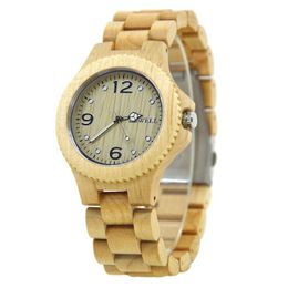 Wristwatches BEWELL Lovers Ebony Wood Watches Natural Wooden Band Men Women Clock Simple JapanQuartz Movement Large Number Wristwatch 038A