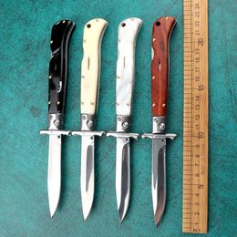 Brand New 9 Inch American Italian Style Stiletto Mafia Single Action Knife Outdoor Tactical EDC Tool Pocket Survival Faster Polishing BM 3400 4300 UT85 UT88 C07