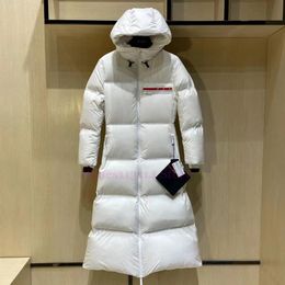 Mulheres X-long Down Jackets Designer Hoodie Puffer Jaqueta Branca Mulheres Inverno Quente Sobre O Joelho Casaco Acolchoado Senhoras Engrossadas Parkas Moda Luxo Clássico Outerwear