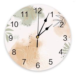 Wall Clocks Tropical Plants Watercolour Abstract Home Decor Modern Kitchen Room Bedroom Living Clock