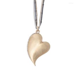 Pendant Necklaces Peach Heart Crystal Necklace For Girls Women Fashion Pendants Wedding Gift Simple Wear Chains Jewellery