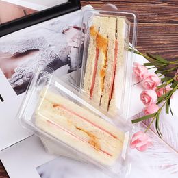 Dinnerware Sets 100Pcs Sandwich Box Triangle Cake Slice Container Carrying