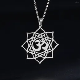 Pendant Necklaces LIKGREAT Viking Slavic Lotus Necklace Woman Flower Shape Om Symbol Amulet Pendants Men Vintage Jewellery Gifts Wholesale