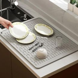 Table Mats Silicone Drying Mat Dish Bowl Cup Non Slip Anti Pad Trivet Spoon Rest Draining Flexible Countertop Drain Board