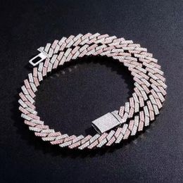 14mm Iced Out Micro Pave Cubic Zirconia Cuban Chain Necklace With Box Clasp Hip Hop Fashion Jewellery Gift Men Women Chains2762