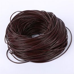 100metrs lot 100% Real Genuine Brown 3 sizes Round Oxhide Real Leather Thong Gorgeous Bracelet Necklace Cords Wire Jewellery DIY Mak3242