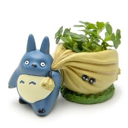 Kawaii Flowerpot Bulbasaur Succulent Planter Cute Green Plants Pot With Hole Mini Back Bag Resin Y200723267I