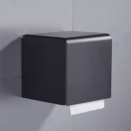 Black Paper Tissue Box Bathroom Paper Roll Holder Wall Mounted Toilet Paper Holder Rack Bathroom Accessories Tissue Holder Box257m