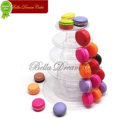 New 6-Tiers Macaron Display Stand Cupcake Tower Rack Cake Stands PVC Tray For Wedding Birthday Cake Decorating Tools Bakeware