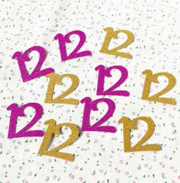 Party Decoration Girls 12th Age 12 Birthday Table Decorations Number Gitter Confetti Bat Mitzvah Celebrations Ceremony