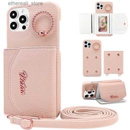 Cell Phone Cases Crossbody PU Leather Magnetic Wallet with Card Holder Phone Case for Iphone 15 Plus 14 13 Pro Max Ring Shockproof Stand Cover Q231130
