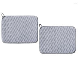 Table Mats 2 Pack Microfiber Dish Drying Mat Absorbent Drainer Kitchen Counter Super Pads 20X15 Inch