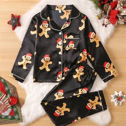 家族を一致する衣装クリスマスパジャマファミリークリスマスキッズスリープウェアクッキー長袖ナイトウェアファミリーマッチ衣装クリスマスパジャマ231130