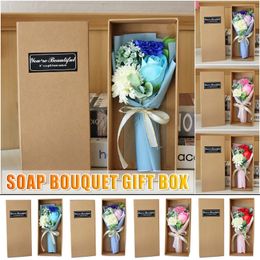 Faux Floral Greenery Mother's Day Gift 3 Rose Soap Flower Carnation Gift Box 231130