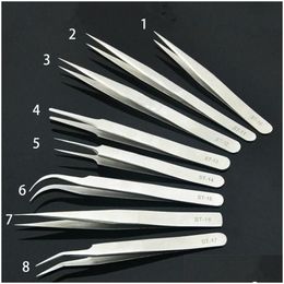 False Eyelashes Eye Lashes Anti-Acid Steel Curved Straight Tweezers Makeup Eyelash False Eyelashes Extension Styling Tools 2 Drop Deli Dha5R