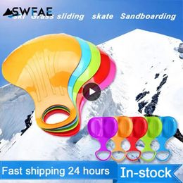 Sledding Thicker Snow Luge Non-slip Oversized Handle Sledge Plastic Sleigh Snow Equipment Longer Snow Slider Ski Board 231124