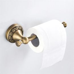 Antique Roll Paper Holder European Brass Toilet Paper Holder Thicken Retro Waterproof Bathroom Wall Mounted Tissue Holder249a