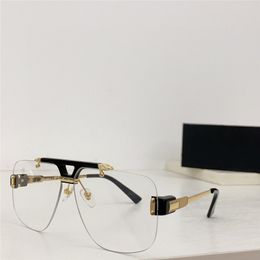 New fashion design men optical glasses 887 rimless pilot frame metal temples avant-garde and generous style high end transparent eyewear