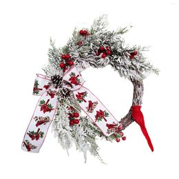 Decorative Flowers Artificial Xmas Wreath Hanging Tabletop Centrepieces Autumn Ornament Garland For Christmas Fireplace Festival Winter