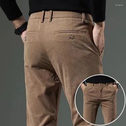 Men's Pants Thick Corduroy Casual 2023 Winter Style Business Fashion Stretch Regular Fit Trousers Male Brand Clothes A305