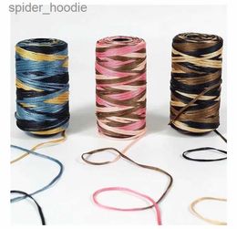 Yarn 100g/reel New Summer Crochet Yarn Satin Webbing Designed Blended Fancy Yarn for DIY Hat Handbag Hollow Line Viscose Ice Rope L231130