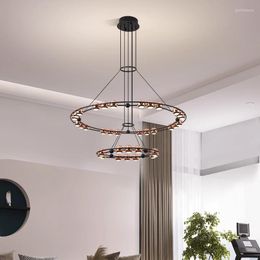 Chandeliers Modern Led Pendant Lights Creative Home Decor Living Room Bedroom Rings Chandelier For Dining Hanging Lighting Fixtures