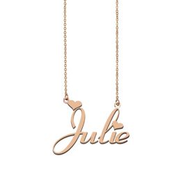 Pendant Necklaces Julie Name Necklace Custom For Women Girls Friends Birthday Wedding Christmas Mother Days Gift