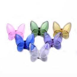 Decorative Objects Figurines Luxury Crystal Butterfly Nordic Transparent Ornament Creative Wedding Gift Glass Lucky 230428