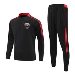 DC United soccer adult tracksuit Training suit Football jacket kit track Suits Kids Running Sets Logo Customize266I