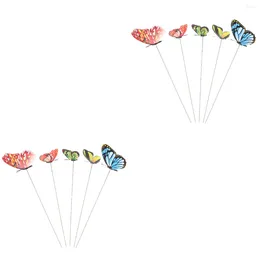 Decorative Flowers 2pcs Garden Butterflies Stakes Simulation Yard For Decoration