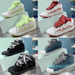 Shoes Men Shoe Bread Sneaker Woman Trainers Curb Sneakers Vintage Nappa Platform Suede Calfskin Low-top Trainer