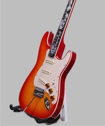 Custom Shop Stevie Ray Vaughan SRV Number One Hamiltone Cherry Sunburst ST Electric Guitar Bookmatched Curly Maple Top Flame Ma 8380