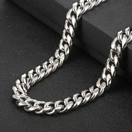 USENSET Gold Stainless Steel Solid Heavy 12mm Miami Cuban Curb Link Necklace Chain Packaged Hip Hop Jewelry273u