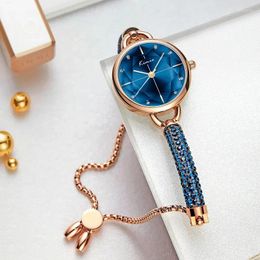 Wristwatches NO.2 Kimio Simple Women Bracelet Watch Ladies Diamond Crystal Band Quartz Watches Fashion Luxury Waterproof Wristwatch 2023