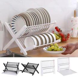 Kitchen Storage Dish Drainer Rack Large Capacity Space Saving Collapsible Tableware Home Shelf Organizer Accessories