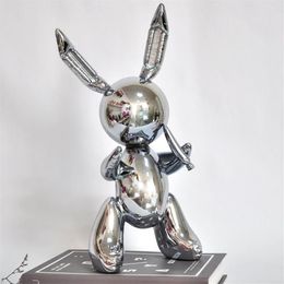 35cm Balloon Rabbit Sculpture Home Decoration Art and Craft Garden Decoration Creative Statue Living Room Ornament Decorative Figu2309