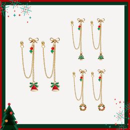 Dangle Earrings Cartoon Christmas Charm Tassel For Women Girls Colorful Bell Tree Pendant Fashion Jewelry