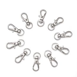 100pcs Alloy Swivel Lanyard Snap Hook Lobster Claw Clasps Jewelry Making Bag Keychain DIY Accessories236l
