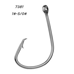 200pcs lot 6 Sizes 1#-5 0# 7381 Sport Circle Hook High Carbon Steel Barbed Fishing Hooks Fishhooks Pesca Tackle BL 472103