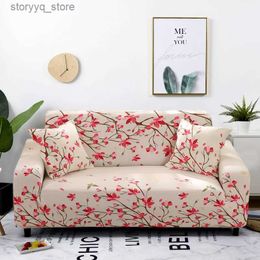 Chair Covers Peach Blossom Pattern Sofa Cover Stretch Elastic Sofa covers for Living Room Furniture Cover Couch Cover Fully-wrapped Anti-dust Q231130