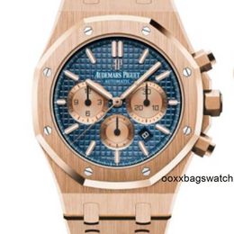 Swiss Luxury Watches Audemar Pigue Royal Oak Series 26331OR Rose Gold Blue dial Men's Fashion Leisure Business Sports Chronograph Mechanical Watch HBVD