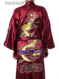 Men's Robes Bury Mens Kimono Robe Embroidery Bath Gown Faux Silk Bathrobe Nightgown Sleepwear Hombre Pijama Size S M L XL XXL XXXL L231130